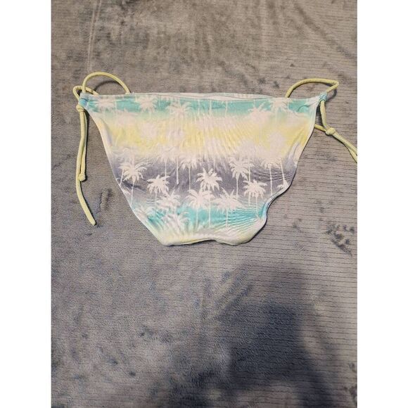 Victoria's Secret Bikini Bottom Size L Tie Side Tropical Print Rhinestone Swimwe - Picture 3 of 3